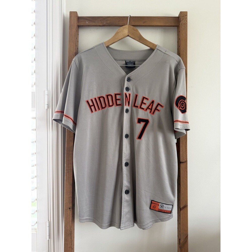 Box Lunch Naruto Shippuden Hidden Leaf Village Uzumaki Baseball Jersey - Mens L